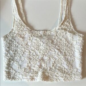 Abercrombie & Fitch Lace Crop Top Cream